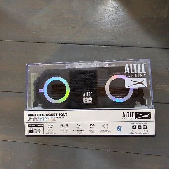 Altec Lansing Black Mini Lifejacket Jolt Rugged Portable Bluetooth Speaker - Picture 2 of 16
